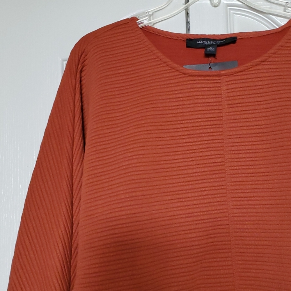 Burnt orange ribbed sweater